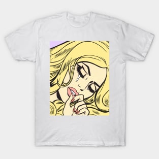 Blonde Crying Comic Girl T-Shirt